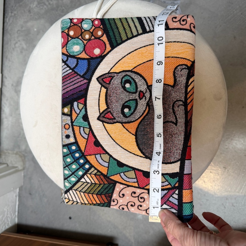 Artistic Cat Design Clutch/Pouch - Colorful Abstract Pattern - Picture 9 of 10